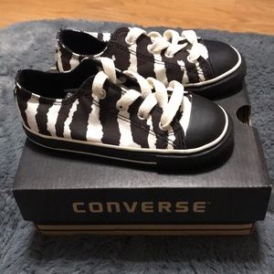 Toddler Converse Chuck Taylor zebra print shoes